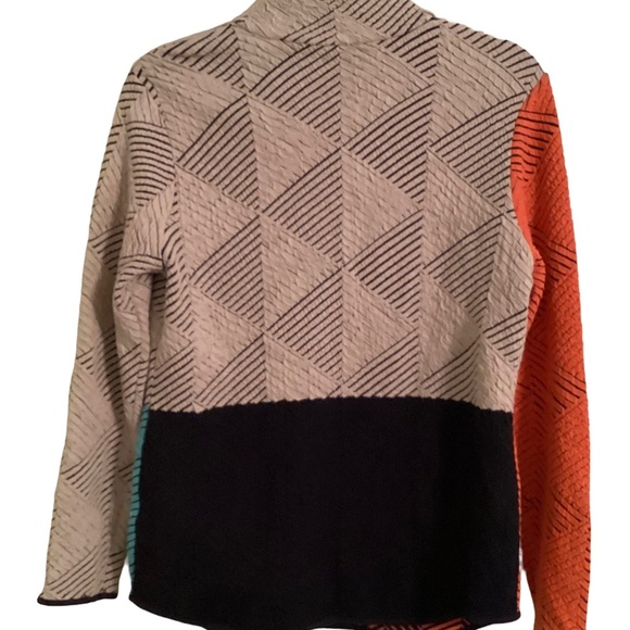 Nic+Zoe This or That Full Zip Jacket orange/turquoise/white Small - Picture 3 of 6